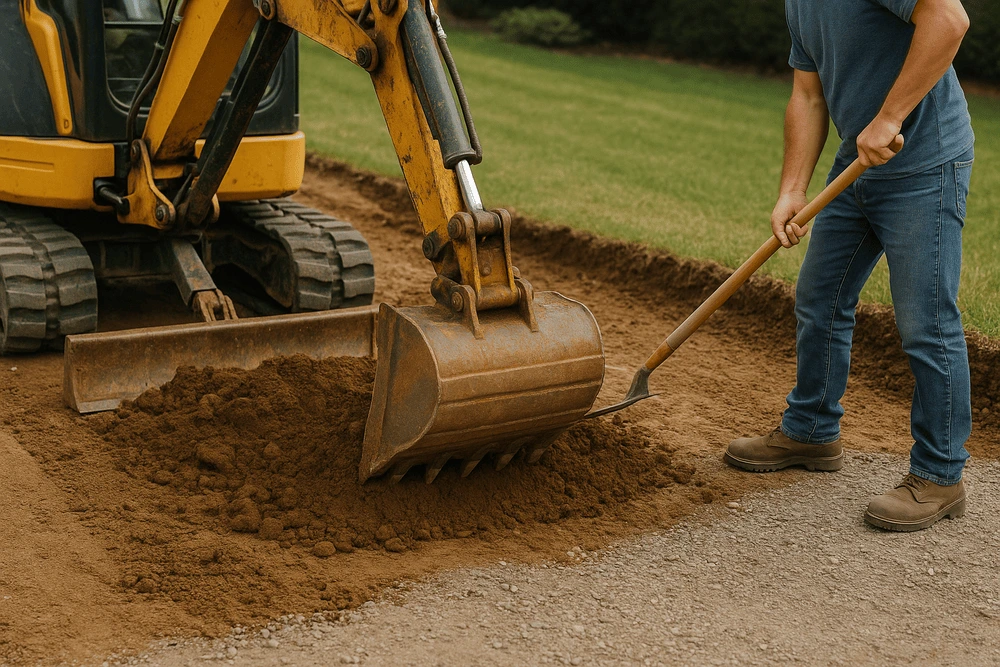 Preparación de terreno para hormigón en Toledo