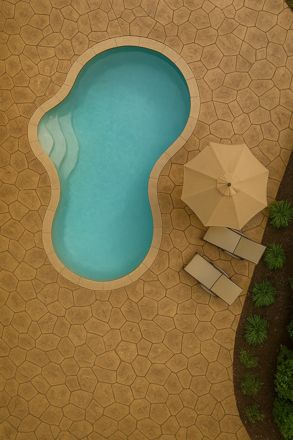 Piscina con hormigón impreso en Toledo